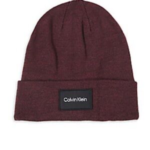 Calvin Klein Woven-Patch Beanie